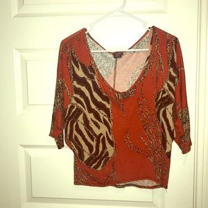 Orange animal print top
